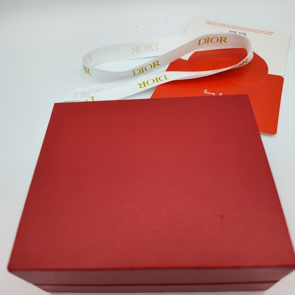 Christian Dior Red Gift Box Ribbon Card Set Authentic Luxury Packaging Storage - Picture 5 of 5